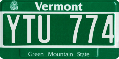 VT license plate YTU774