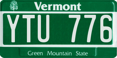 VT license plate YTU776