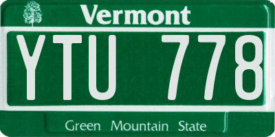 VT license plate YTU778