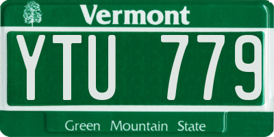 VT license plate YTU779