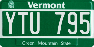 VT license plate YTU795