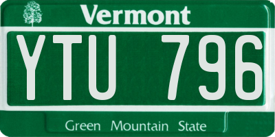 VT license plate YTU796