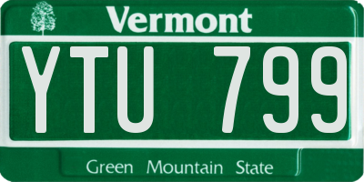 VT license plate YTU799