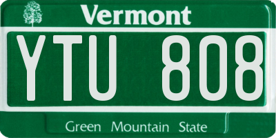 VT license plate YTU808