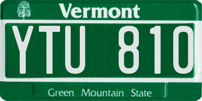 VT license plate YTU810