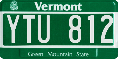 VT license plate YTU812