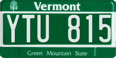 VT license plate YTU815