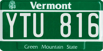 VT license plate YTU816