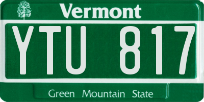 VT license plate YTU817