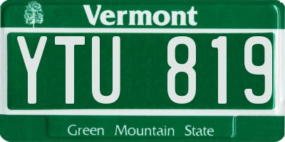 VT license plate YTU819