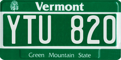 VT license plate YTU820