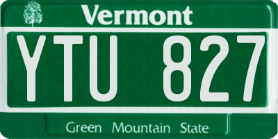 VT license plate YTU827