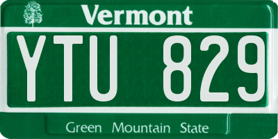 VT license plate YTU829