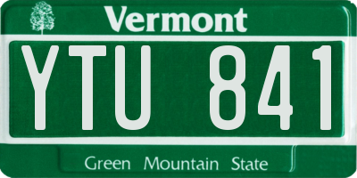 VT license plate YTU841