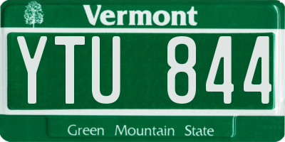 VT license plate YTU844