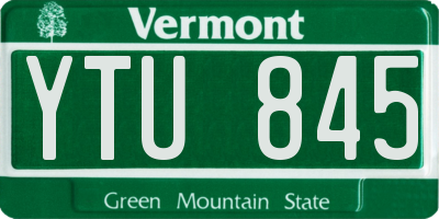 VT license plate YTU845