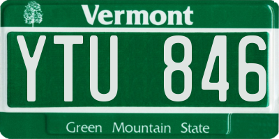 VT license plate YTU846