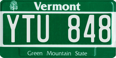 VT license plate YTU848