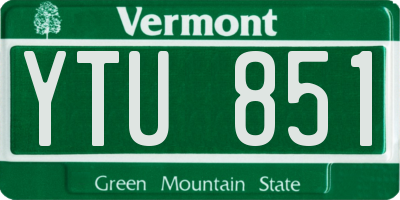 VT license plate YTU851