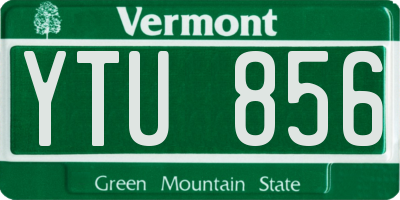 VT license plate YTU856