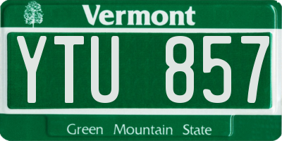 VT license plate YTU857