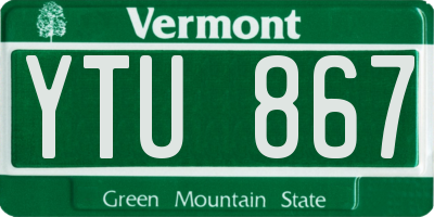 VT license plate YTU867