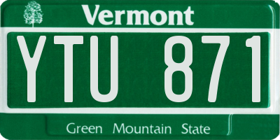 VT license plate YTU871