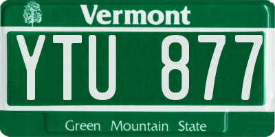 VT license plate YTU877