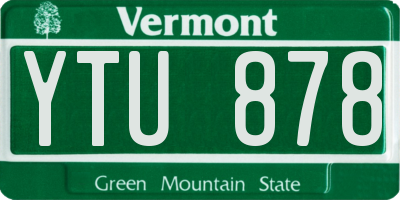VT license plate YTU878