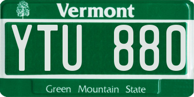 VT license plate YTU880