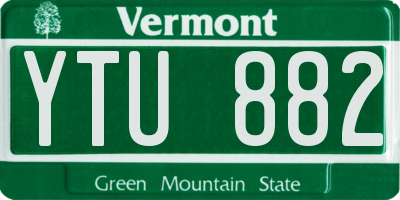 VT license plate YTU882