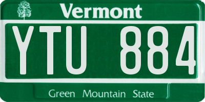 VT license plate YTU884