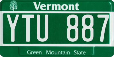 VT license plate YTU887