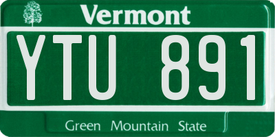 VT license plate YTU891