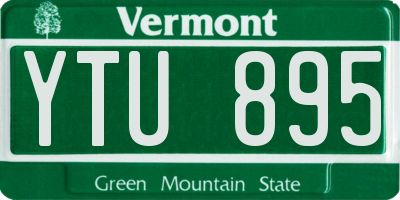 VT license plate YTU895