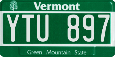 VT license plate YTU897