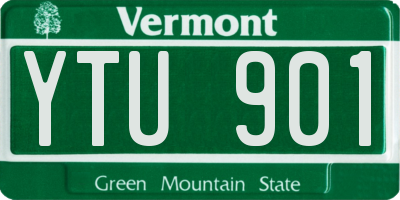 VT license plate YTU901