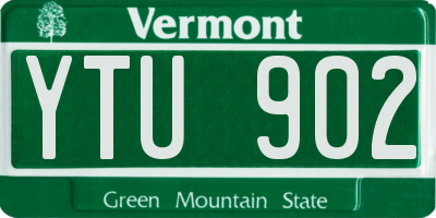 VT license plate YTU902