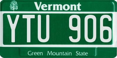 VT license plate YTU906