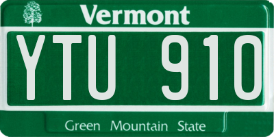 VT license plate YTU910