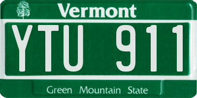 VT license plate YTU911