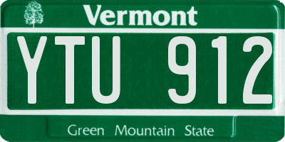VT license plate YTU912