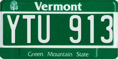 VT license plate YTU913