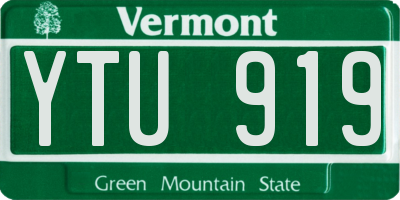 VT license plate YTU919
