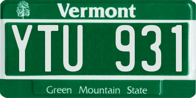 VT license plate YTU931