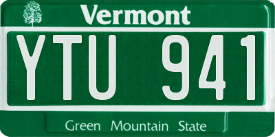 VT license plate YTU941