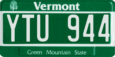 VT license plate YTU944