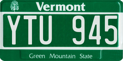 VT license plate YTU945