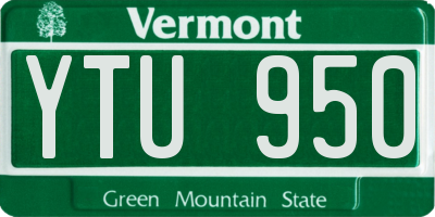 VT license plate YTU950