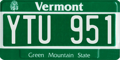 VT license plate YTU951